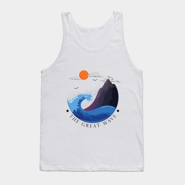 The Great Wave Tank Top by Jipau